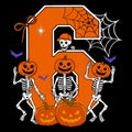 Funny Dancing Skeleton Halloween Pumpkin Design Spooky Cute October Fall Party Illustration Royalty Free Stock Photo