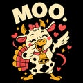 Cute Moo Cow Cartoon Design Funny Farm Animal Illustration For Animal Lovers Kids And Country Life Fans Royalty Free Stock Photo