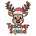 Teacher Squad Christmas Reindeer Cute Back To School Holiday Teacher Gift Design Royalty Free Stock Photo