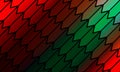 Abstract colorful pattern of triangle diagonal line stripes on a black background. red and green geometric. Royalty Free Stock Photo