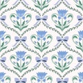 Floral seamless pattern, rococo style wallpaper Royalty Free Stock Photo