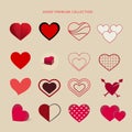 Heart symbols arranged in a square icon grid. Royalty Free Stock Photo