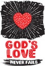 Gods love never fails Royalty Free Stock Photo