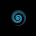 A mesmerizing blue spiral design with vibrant circular patterns. Royalty Free Stock Photo