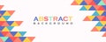 Abstract white banner with colorful geometric corner pattern Royalty Free Stock Photo