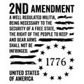 Second Amendment Typography Vintage Patriotic Quote Historical Text Layout Classic American Constitution Theme Design Royalty Free Stock Photo