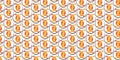 Seamless repeating geometric pattern of curved orange circular shapes. Royalty Free Stock Photo