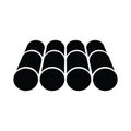 Silhouette of Minimal conveyor roller silhouettes on white background Royalty Free Stock Photo