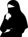 Girl in Niqab Silhouette Vector - Modesty, Faith & Culture Icon Royalty Free Stock Photo
