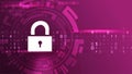 Digital Cybersecurity Padlock Abstract Binary Data Background Royalty Free Stock Photo