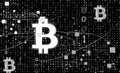 Bitcoin Cryptocurrency Network with Binary Code 0, 1 Digital Finance Concept Royalty Free Stock Photo