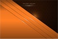 Abstract background.Metallic of orange with polygon.Dark space technology concept.
