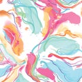 Abstract wavy lines. Beautiful seamless watercolored texture. Endless pattern in bright spring style. Flowing waves abstraction.