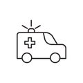 Ambulance line icon Outline clinic logo for polyclinics. Obstetrics design element for sites,