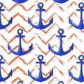 Print anchor blue navy pattern.