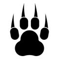 Print animal paw with claws Foot icon black color vector illustration flat style image Royalty Free Stock Photo