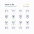 Application file icon set interface part 5 vector graphic design illustration for mobile web presentation Royalty Free Stock Photo
