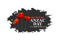 April 25, `Lest We Forget`. Happy Anzac Day Vector Illustration.