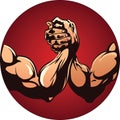 Arm Wrestling. Vector sport illustration.