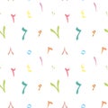 seamless pattern with colored arabic numbers