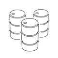 Oil barrels icon, linear