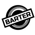 Print barter stamp on white