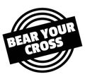 Print bear your cross stamp on white