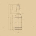 Print Of Beer Bottle. Royalty Free Stock Photo