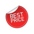 Best price sticker advertisement label, Special offer promotion price tag icon with shadow, Vector illustration Royalty Free Stock Photo