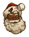 Black santa face wearing glasses