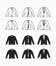 Black and white collared formal clothes with tie and pocket. long sleeves formal clothes and tuxedo