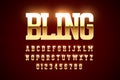 Bling style gold font design Royalty Free Stock Photo