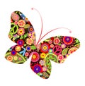 Print with butterfly with hippie symbolic Royalty Free Stock Photo