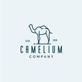 Camel Line Logo Design Template