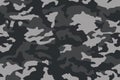 Camouflage pattern background seamless vector. Classic clothing style masking camo repeat print. Black and white