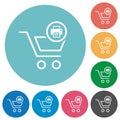 Print cart items flat round icons Royalty Free Stock Photo
