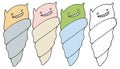 Print cartoon doodle color set ice cream monster happy hand draw Royalty Free Stock Photo