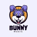 Bunny Music Cartoon Logo