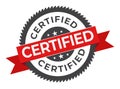 certification seal or certified stamp label flat icons for apps or website.