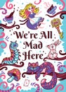 Print with characters from Alice in wonderland Royalty Free Stock Photo