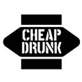 Print cheap drunk stamp on white Royalty Free Stock Photo