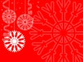 Christmas background with white snowflakes Royalty Free Stock Photo