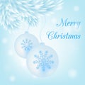 Print christmas balls blue background merry christmas Royalty Free Stock Photo