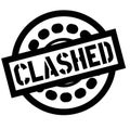 Print clashed stamp on white Royalty Free Stock Photo