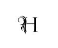 Classic H Pen Logo Icon, calligraphic Letter Design