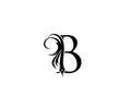 Classic B Pen Logo Icon, calligraphic Letter Design