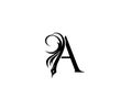 Classic A Pen Logo Icon, calligraphic Letter Design