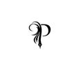 Classic P Pen Logo Icon, calligraphic Letter Design