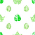 Ink messy drops leaves illustration. Print for cloth design, textile, fabric, wallpaper