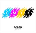 Print CMYK halftone dots design abstract elements Royalty Free Stock Photo